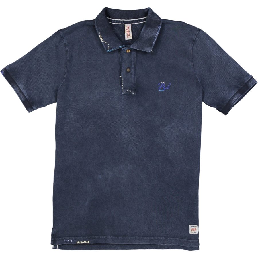bob polo uomo basic r00369 blu notte