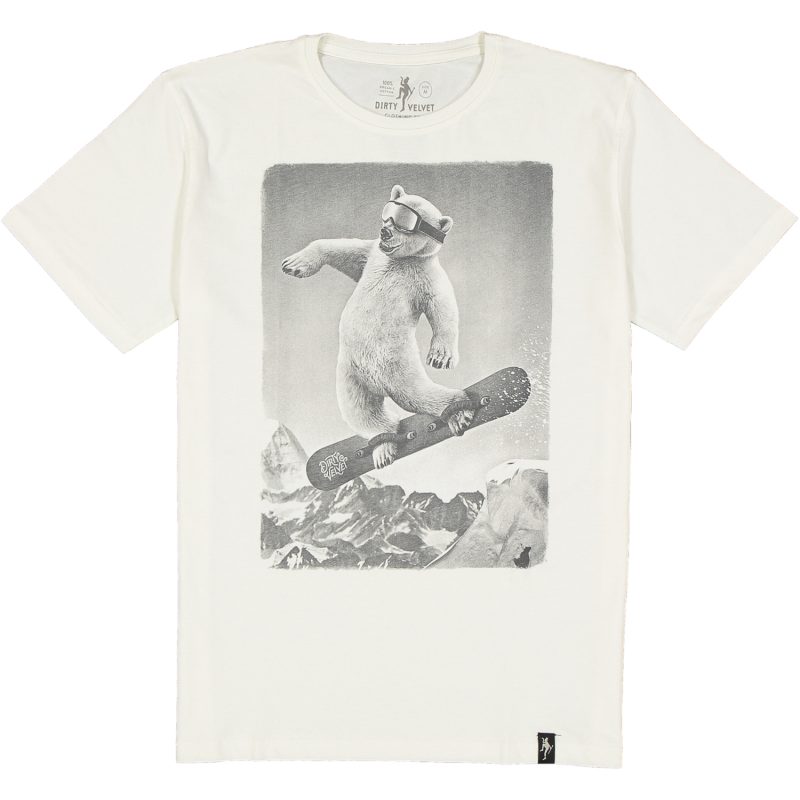 maglietta mezza manica dirty velvet air bear bianca vintage white orso