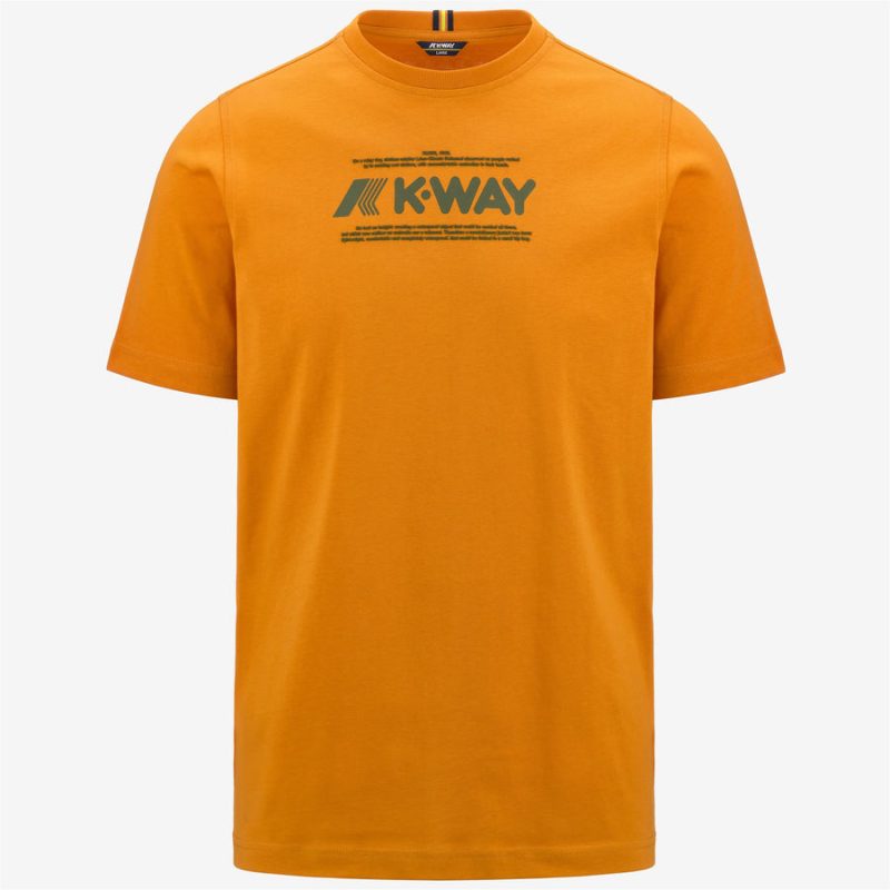 k-way uomo maglietta modello odom typo k4125dw m30 orange md
