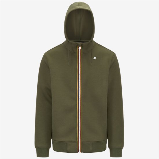 k-way uomo felpa modello rainer spacer colore verde cipresso h11