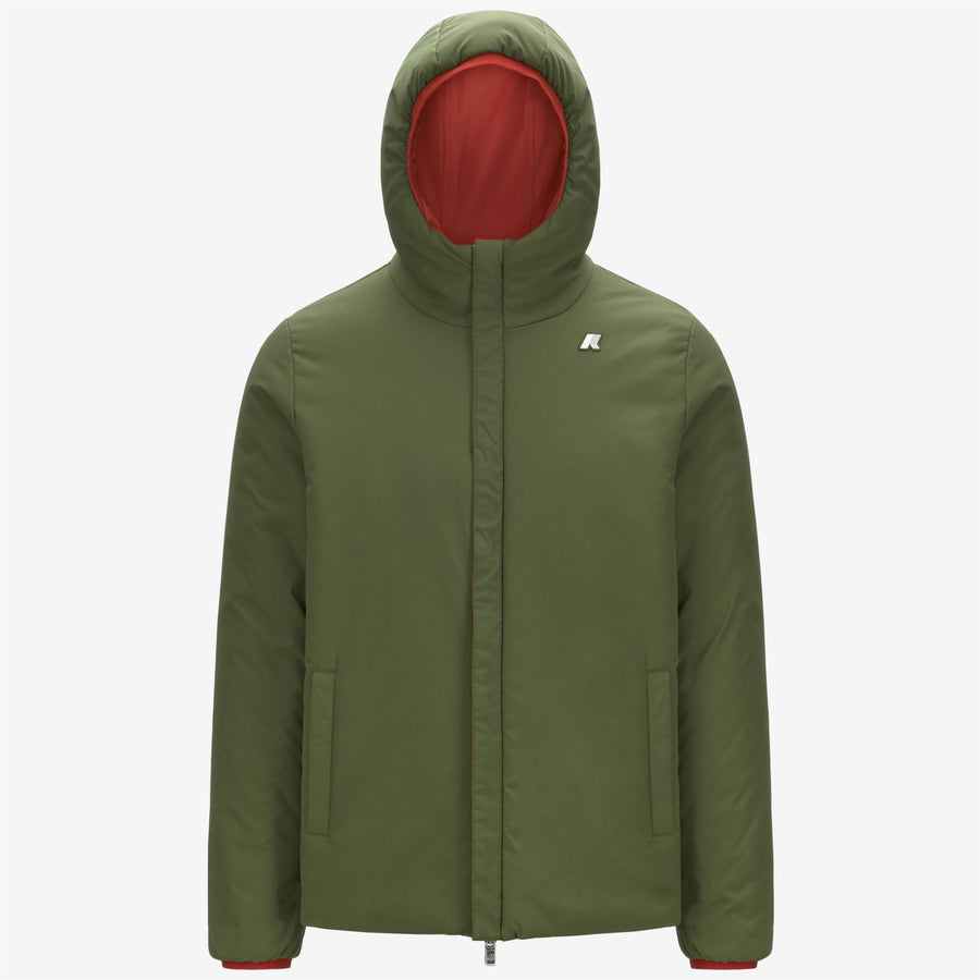 k-way uomo modello jack st warm double rosso reversibile verde aux