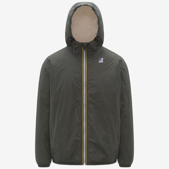 k-way uomo giubbino le-vrai 4.0 claude orsetto colore green blackish wmr