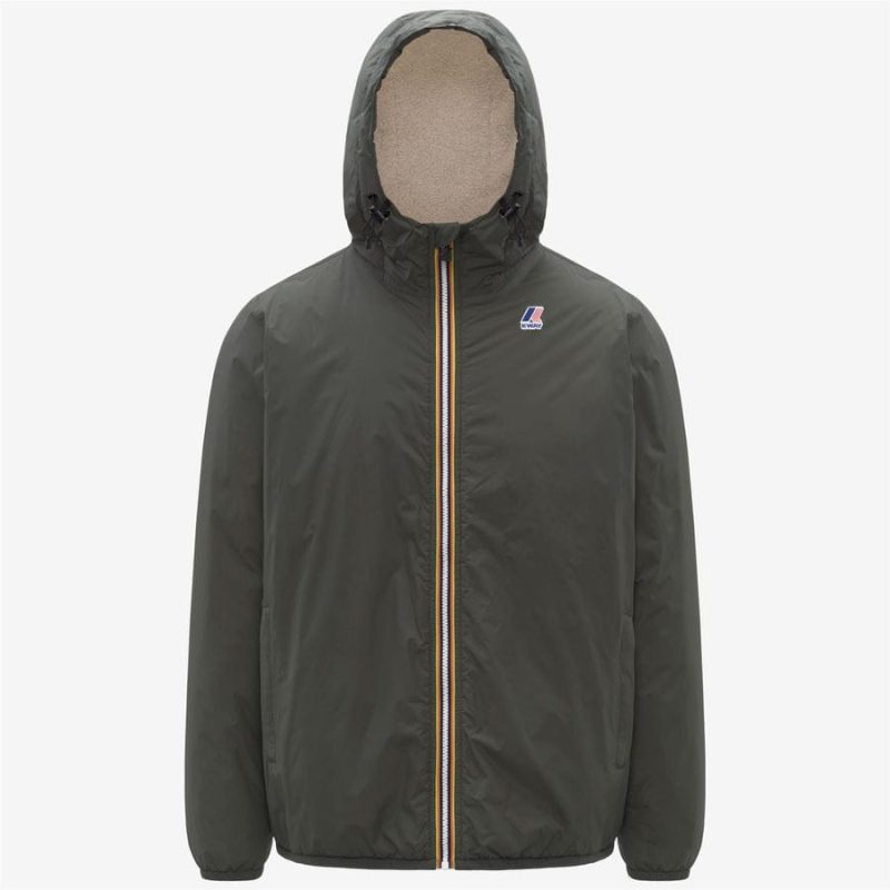 k-way uomo giubbino le-vrai 4.0 claude orsetto colore green blackish wmr
