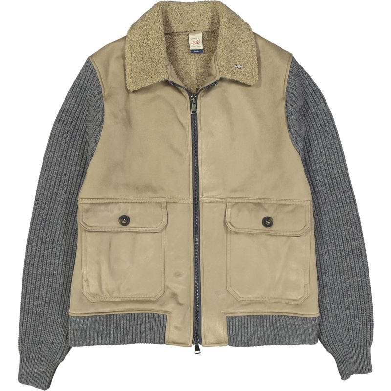 bob giubbino page 333 t333 tortora eco montone con maniche in lana