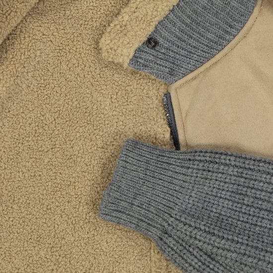 bob giubbino page 333 t333 tortora eco montone con maniche in lana