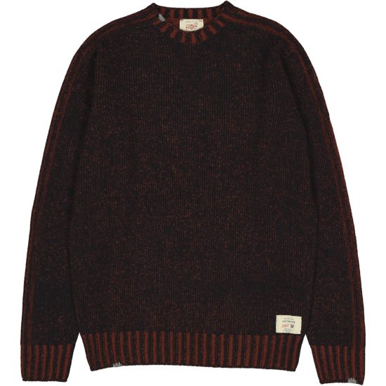 BOB Maglione Girocollo Fin Blu Notte Arancione Bruciato