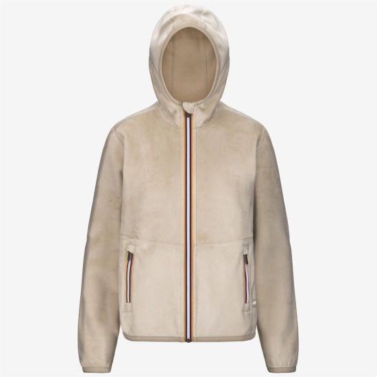 k-way donna felpa reversibile modello lily velour polar colore beige