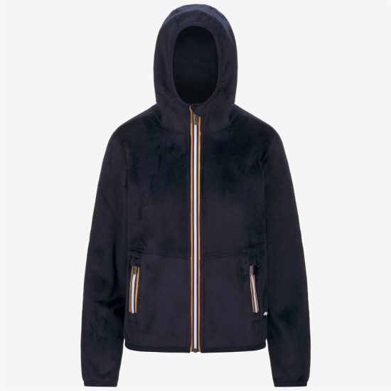 k-way donna felpa reversibile modello lily velour polar colore blu