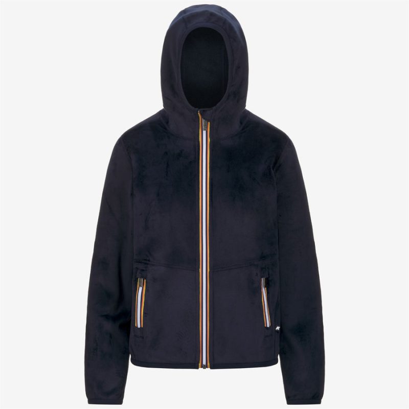 k-way donna felpa reversibile modello lily velour polar colore blu