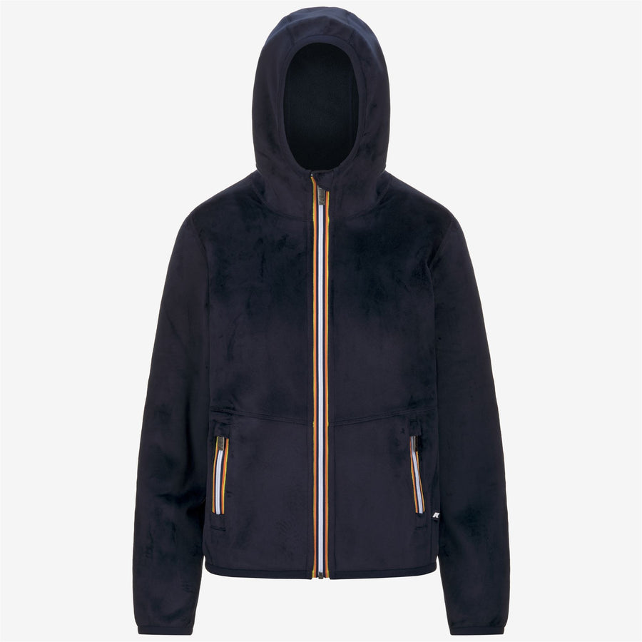 k-way donna felpa reversibile modello lily velour polar colore blu