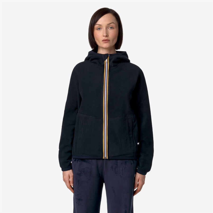 k-way donna felpa reversibile modello lily velour polar colore blu