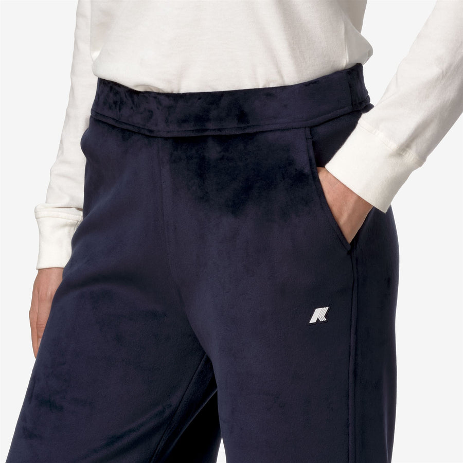 k-way donna pantalone modello jenny velour polar colore blu k7128cw a2b blue depth
