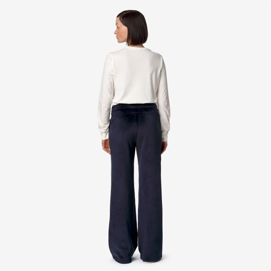 k-way donna pantalone modello jenny velour polar colore blu k7128cw a2b blue depth