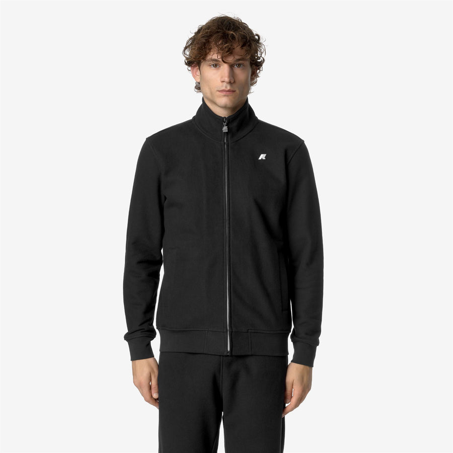 k-way uomo felpa modello finn heavy fleece nero usy black pure