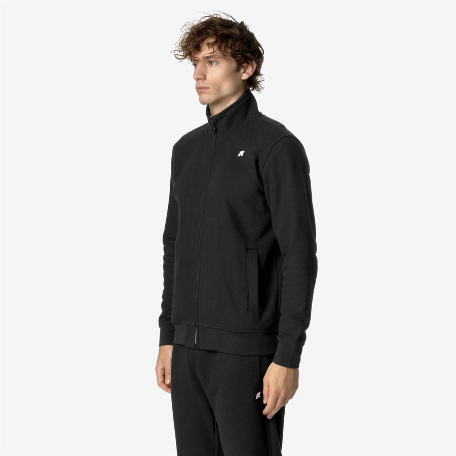 k-way uomo felpa modello finn heavy fleece nero usy black pure