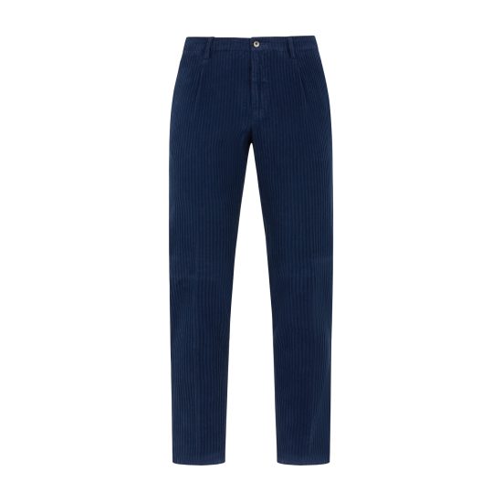 Mascaro Pantalone in Velluto Costa Roccia Blu