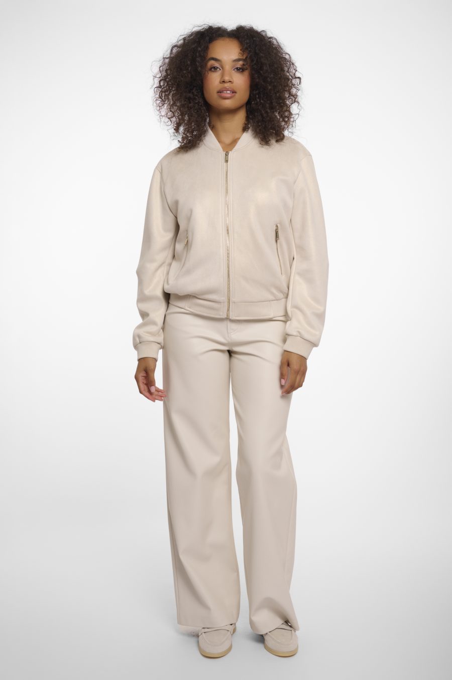 rino & pelle bomber jonina colore beige chiaro effetto oro