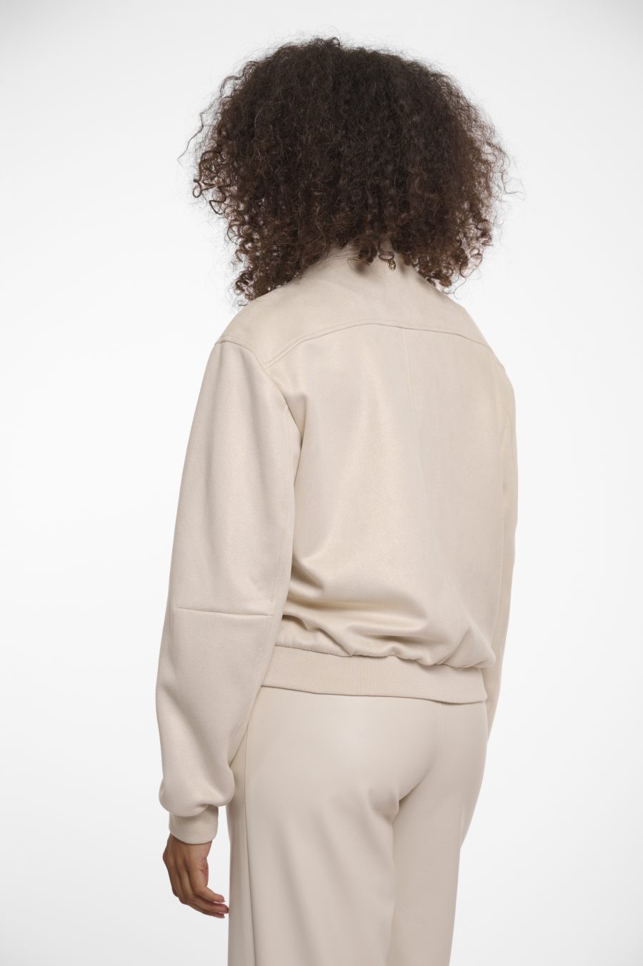 rino & pelle bomber jonina colore beige chiaro effetto oro