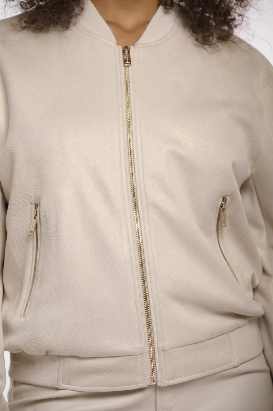 rino & pelle bomber jonina colore beige chiaro effetto oro