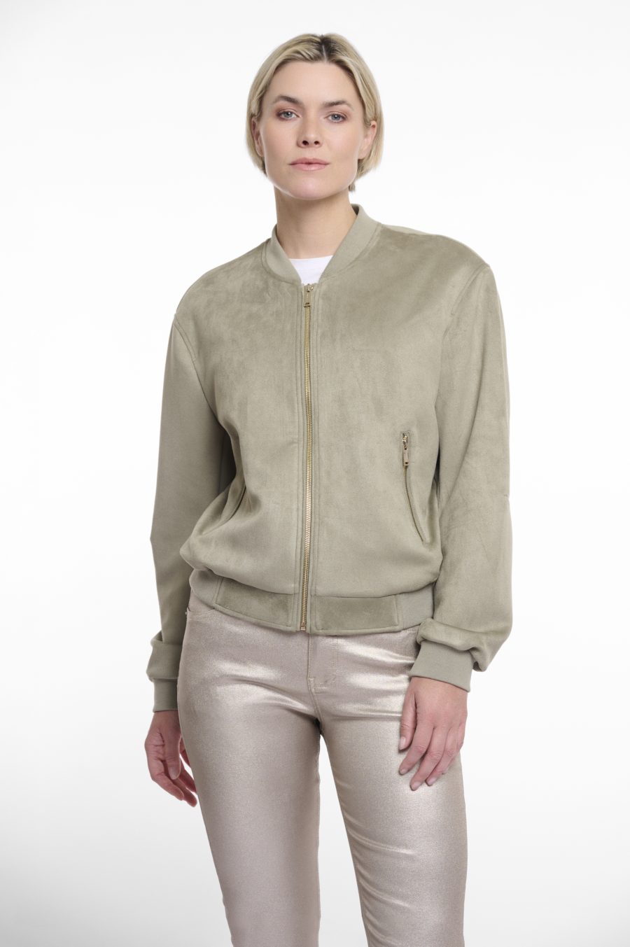rino & pelle bomber jonina colore verde chiaro