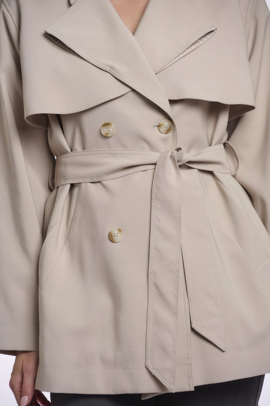 rino & pelle trench bebel colore beige chiaro