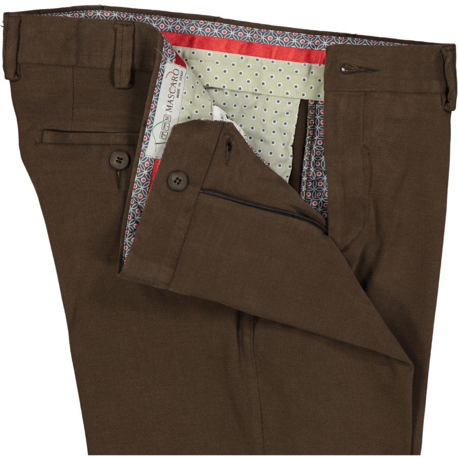 mascaro pantalone fustagno modello 80 micro fantasia marrone