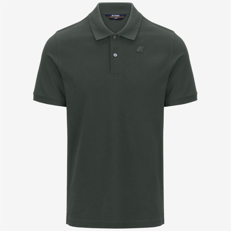k-way uomo polo modello amedee k5127bw green blackish wmr
