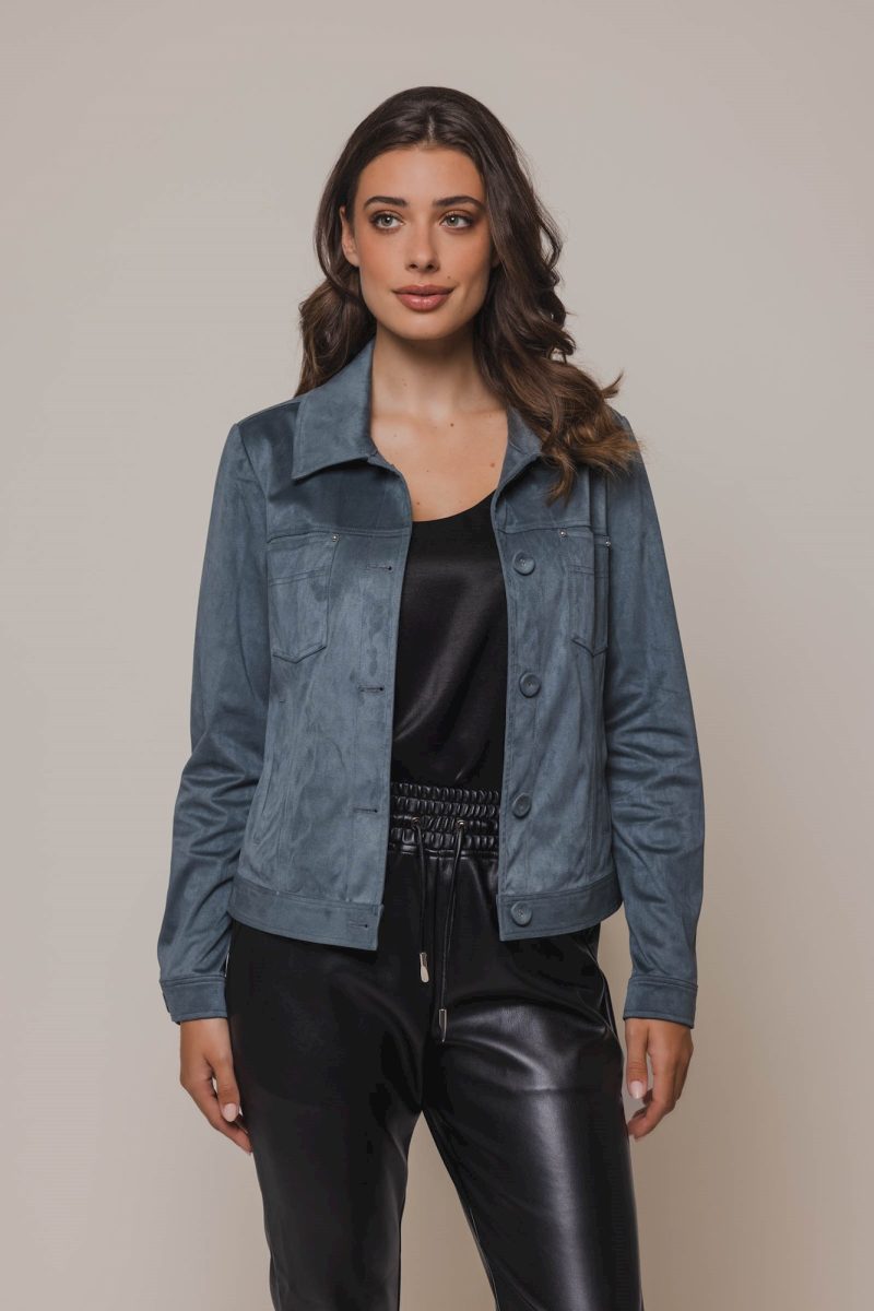 rino pelle giacca modello briana colore blu denim deep aqua