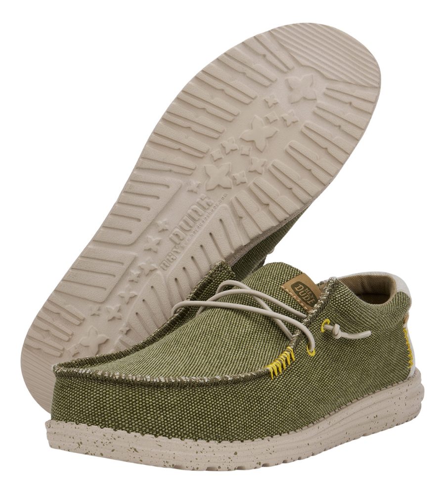 heydude uomo modello wally coastline jute colore verde olive 337