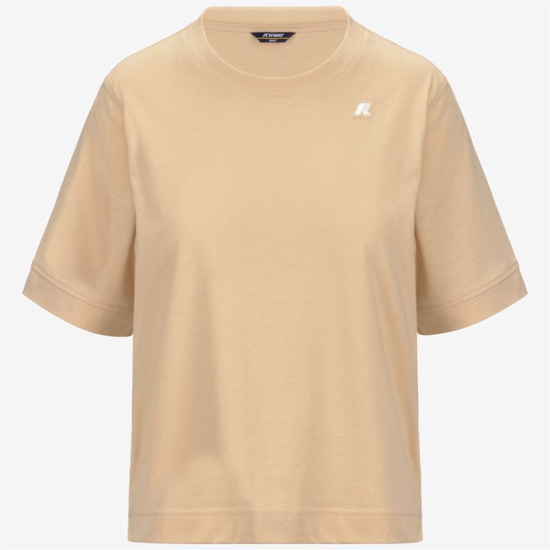 k-way donna maglietta modello selune jersey k2148ew colore beige sheepskin w61