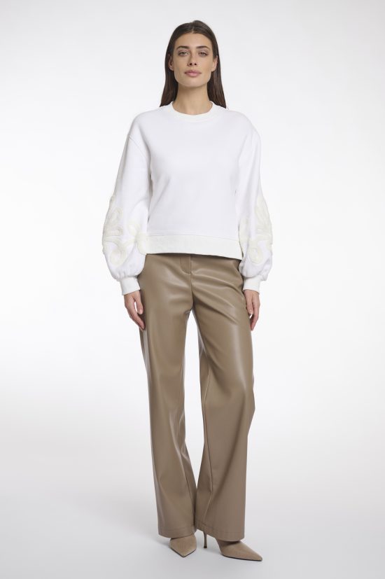 rino & pelle felpa girocollo modello quincy colore bianco 7002512 snow white