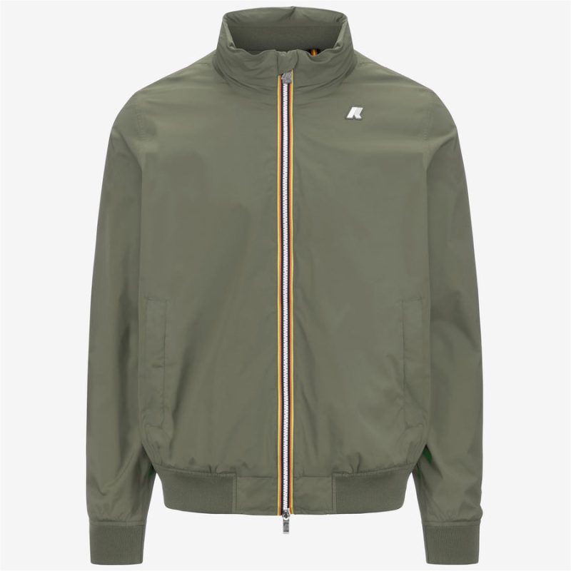 k-way uomo modello amaury stretch nylon jersey k3123vw green lichen v15