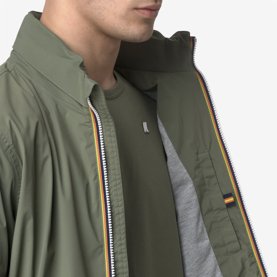k-way uomo modello amaury stretch nylon jersey k3123vw green lichen v15