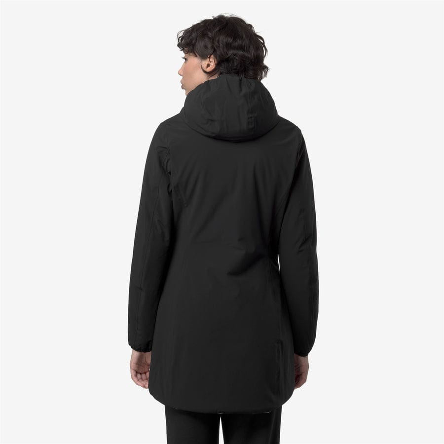 k-way donna modello denise st warm double k6128uw colore nero interno beige bc9