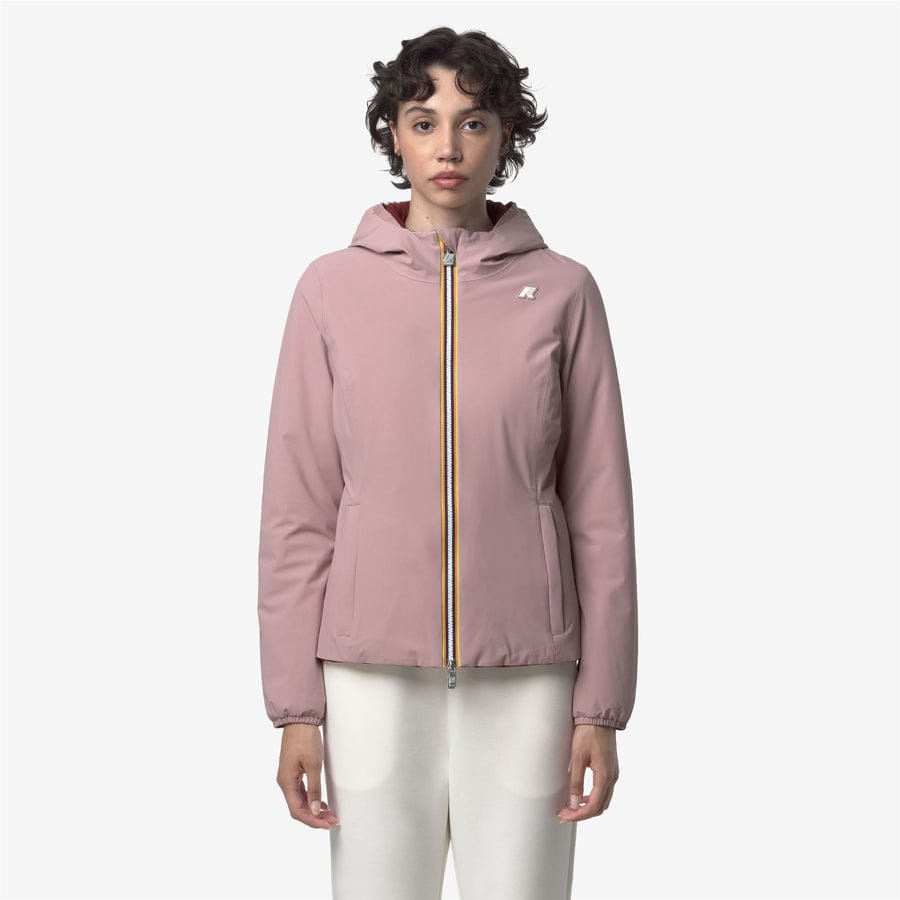 k-way donna modello lily st warm reversible k6128tw colore rose pinkish red syrah b2w