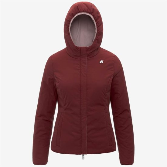 k-way donna modello lily st warm reversible k6128tw colore rose pinkish red syrah b2w