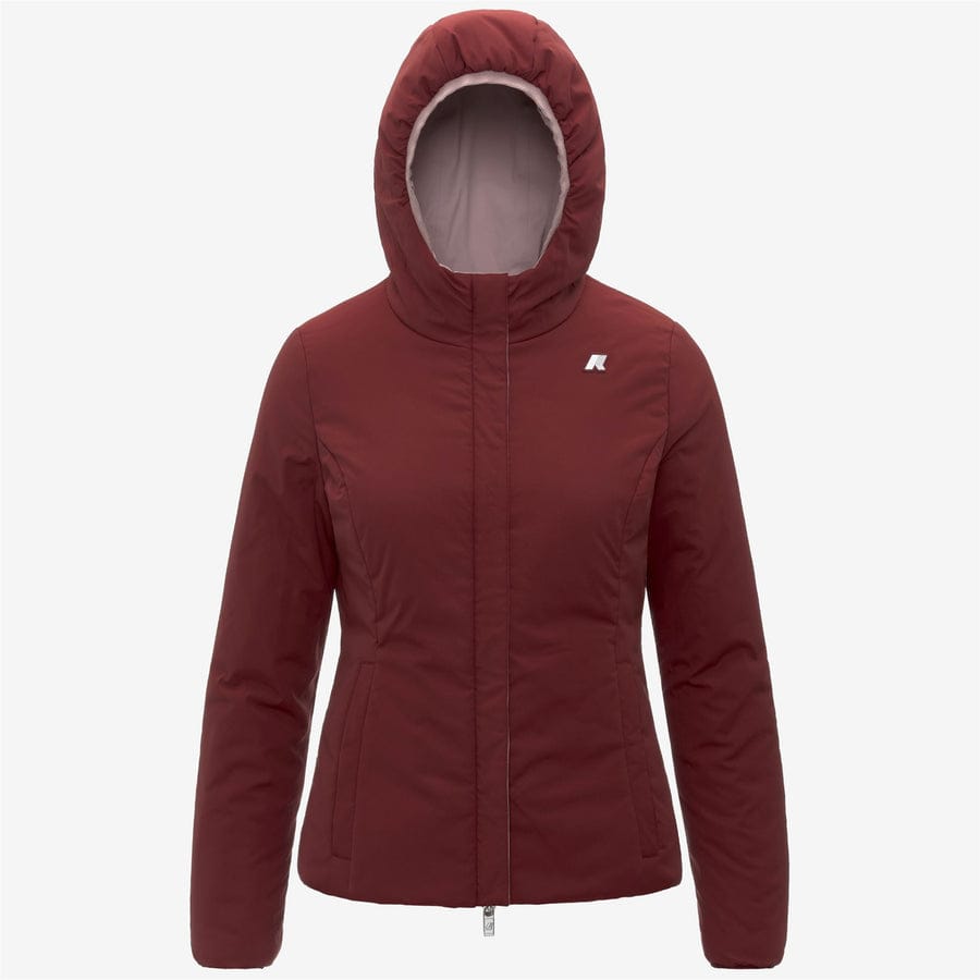 k-way donna modello lily st warm reversible k6128tw colore rose pinkish red syrah b2w