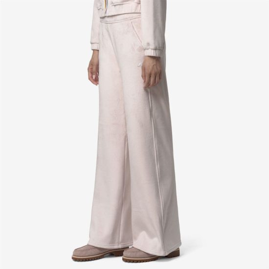 k-way donna pantalone modello jenny velour polar k7128cw colore rosa chiaro rose hushed b3h