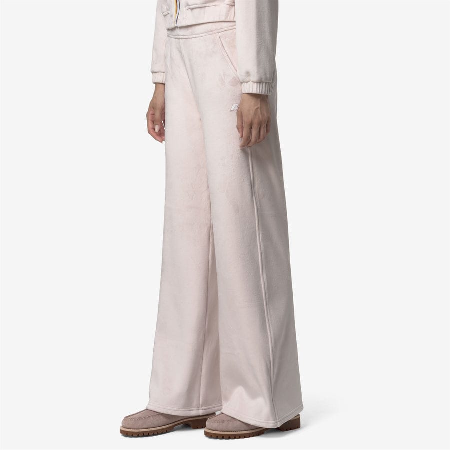 k-way donna pantalone modello jenny velour polar k7128cw colore rosa chiaro rose hushed b3h