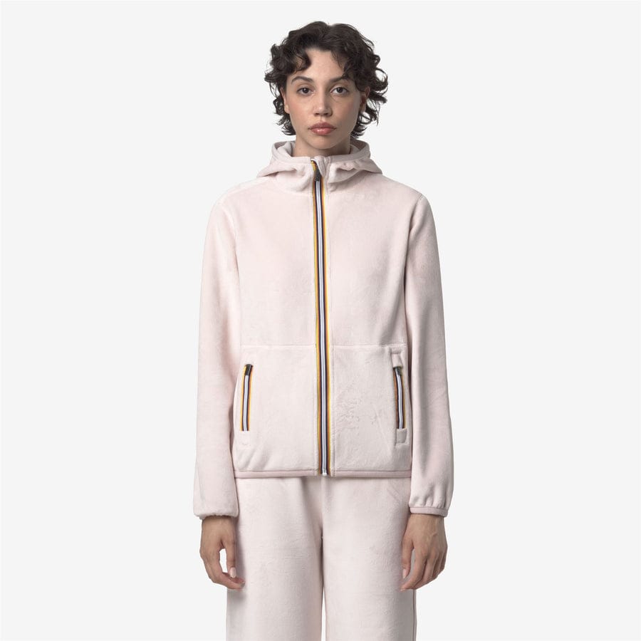 k-way donna pantalone modello jenny velour polar k7128cw colore rosa chiaro rose hushed b3h