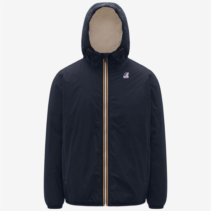 k-way uomo giubbino modello le vrai 4.0 claude orsetto colore blu scuro k89