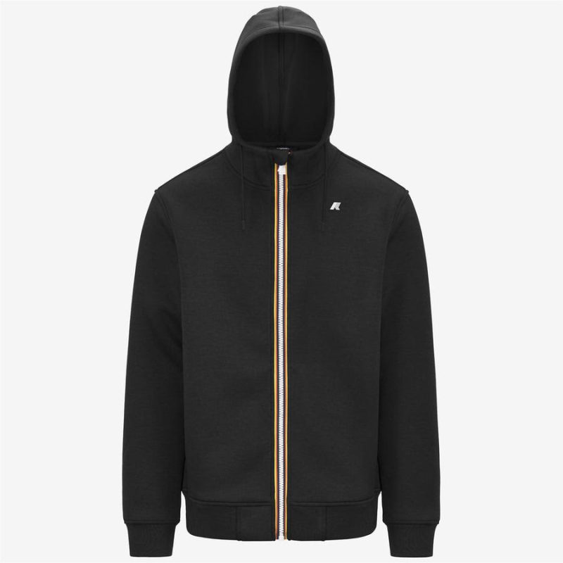 k-way uomo felpa modello rainer spacer k2141dw colore nero black pure usy