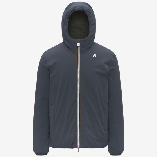 k-way uomo modello jack st warm double colore blu aviazione reversibile verde scuro bc0
