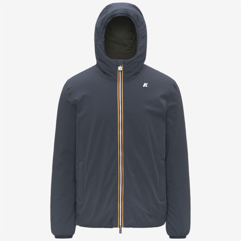 k-way uomo modello jack st warm double colore blu aviazione reversibile verde scuro bc0