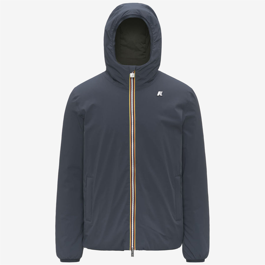 k-way uomo modello jack st warm double colore blu aviazione reversibile verde scuro bc0