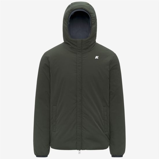 k-way uomo modello jack st warm double colore blu aviazione reversibile verde scuro bc0