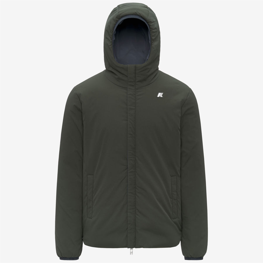 k-way uomo modello jack st warm double colore blu aviazione reversibile verde scuro bc0