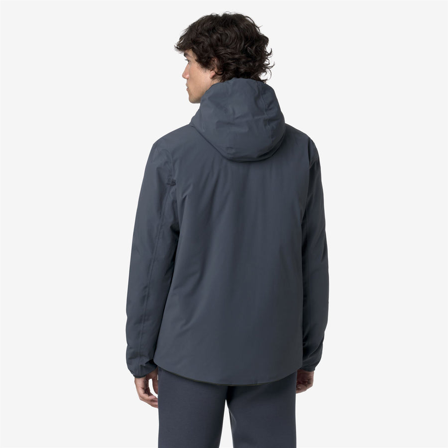 k-way uomo modello jack st warm double colore blu aviazione reversibile verde scuro bc0