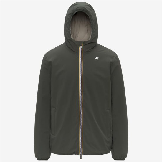 k-way uomo modello jack st warm double colore verde scuro reversible verde quercia b2p