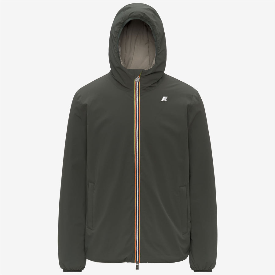 k-way uomo modello jack st warm double colore verde scuro reversible verde quercia b2p